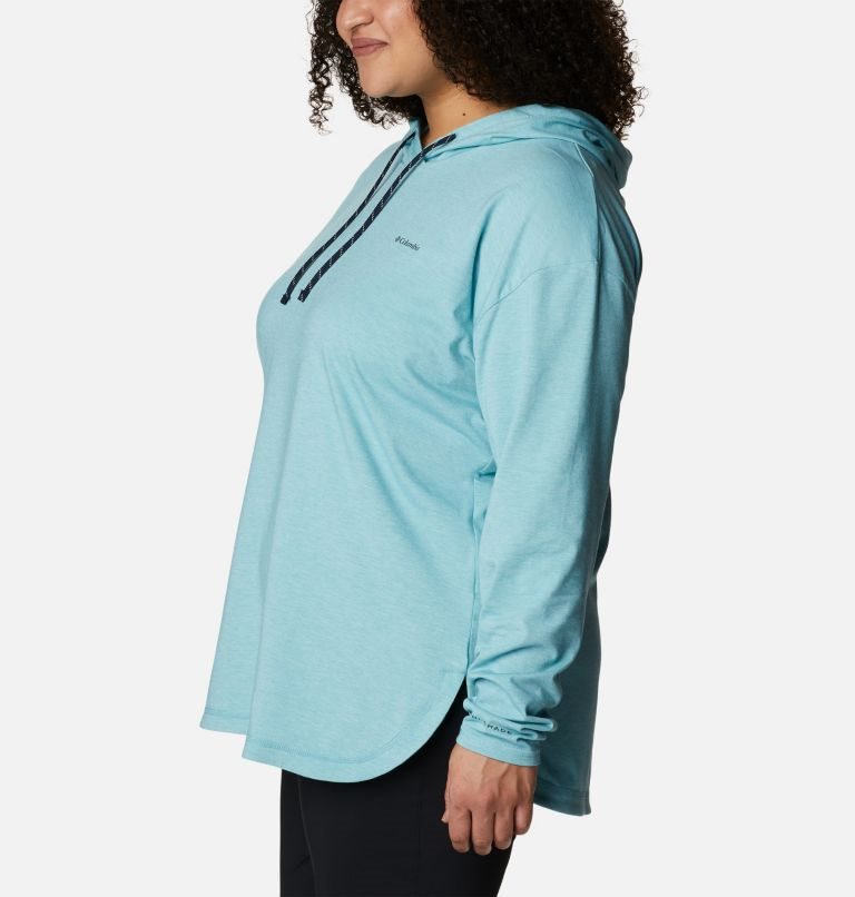 Women's Columbia Sun Trek Pullover Hoodie Turquoise | Plus Size CA-U16C0